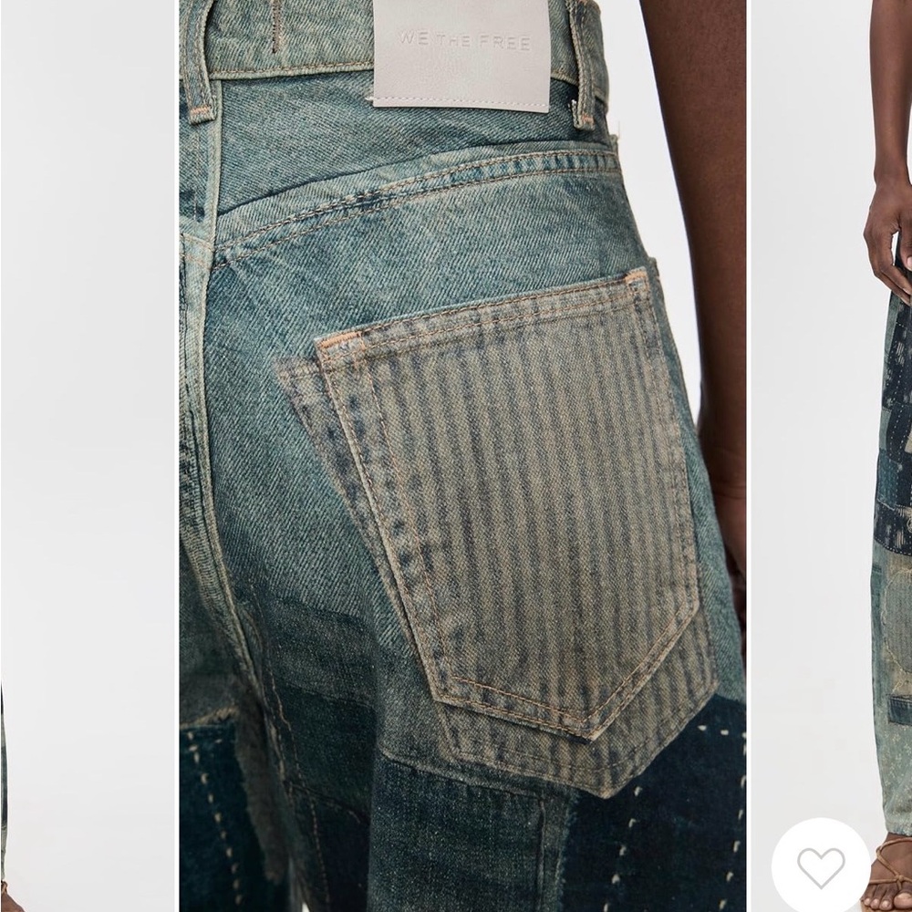 Free people illusion Patchwork printed Denim Jeans - image 4